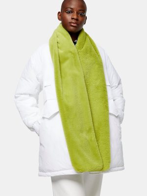 Lime Green Faux Fur Scarf