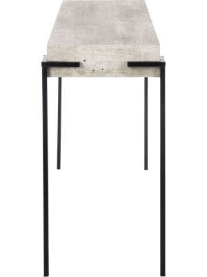 Elliot Rectangle Console Table Light Gray/black