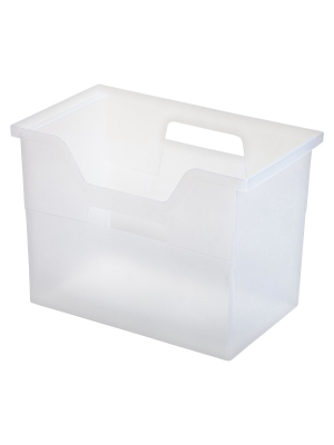 Iris 4pk Large Desktop File Storage Box Clear