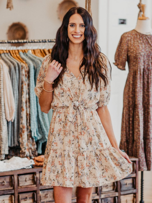 Clara Tie Front Floral Dress