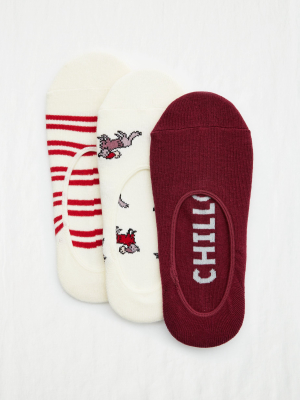 Aerie Holiday No Show Sock 3-pack