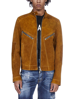 Dsquared2 Zip Detail Leather Jacket