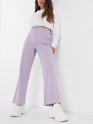 Asos Design Mix & Match Co-ord Straight Leg Sweatpants In Organic Cotton In Lilac