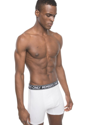 Members Only Men's 3pk Cotton Spandex Boxer Brief - White