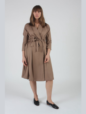 Classy Wrap Dress/coat Camel