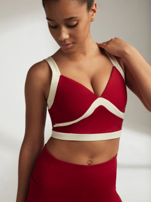 Florence Crop Top - Merlot / Ivory