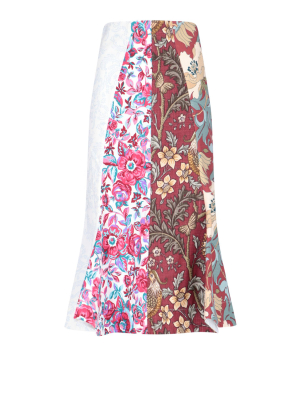 Marine Serre Floral Print Patchwork Skirt