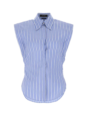 Isabel Marant Enza Striped Sleeveless Shirt