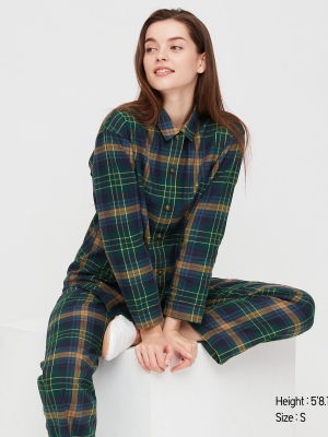 Women Flannel Long-sleeve Pajamas