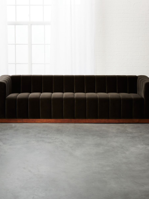 Forte Channeled Charcoal Velvet Extra Large Sofa