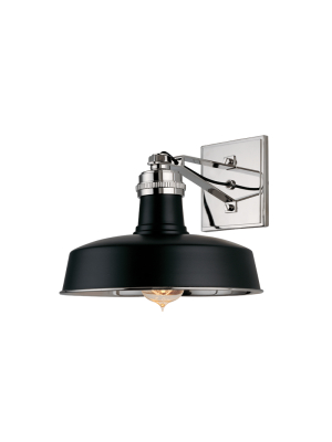 Hudson Valley Lighting Hudson Falls Sconce - Black & Polished Nickel