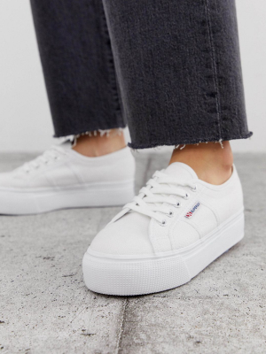 Superga 2790 White Flatform 4cm Sneakers