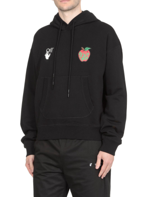 Off-white Apple Over Flatlock Drawstring Hoodie