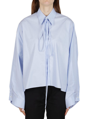 Mm6 Maison Margiela Tied Waist Long-sleeved Shirt