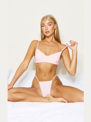 Blush Underwired Ribbed Bra