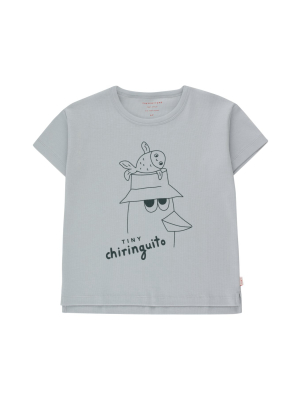 Tiny Cottons Friends Tee- Pale Grey/ink Blue