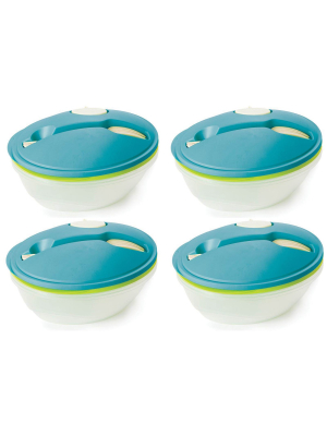 Life Story To-go Salad Bowl Container W/ Bowl, Dressing Cup, Lid, & Fork, 4 Pack