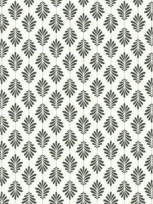 Leaflet Wallpaper In Black And White From The Silhouettes Collection By York Wallcoverings