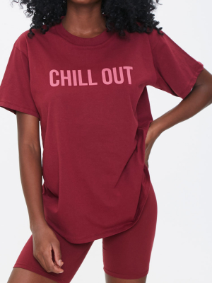 Chill Out Graphic Tee & Biker Shorts Set
