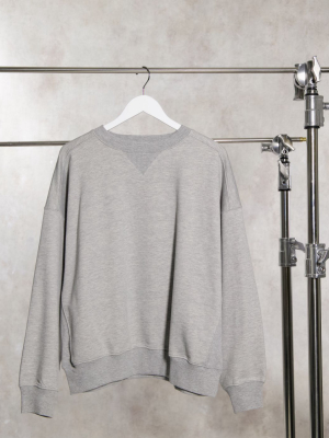 Asos Design Super Oversized Cocoon Sweatshirt With Panel Detail In Gray Marl