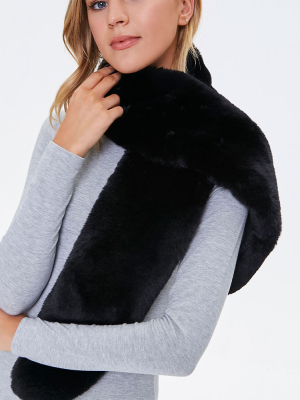 Plush Faux Fur Oblong Scarf