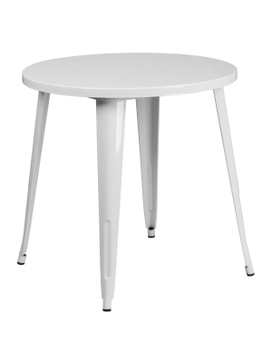 Flash Furniture Commercial Grade 30" Round Metal Indoor-outdoor Table