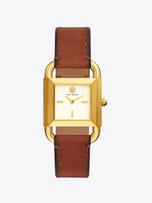 Phipps Watch, Luggage Leather/gold-tone, 24 X 24 Mm