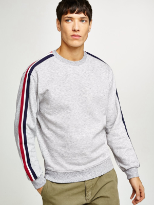 Gray Marl Taping Sweatshirt