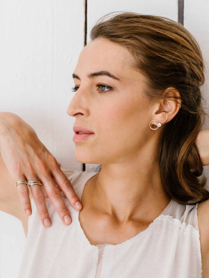 Singular White Topaz Signature Earring