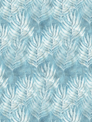 Leaf Wallpaper In Aqua From The Shibori Collection By Milton & King