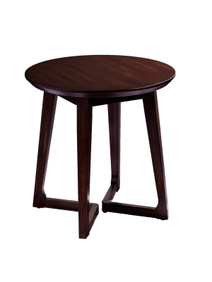 Meckland Round End Table Dark Walnut - Holly & Martin