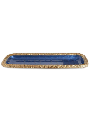 Julia Knight Florentine 16" Rectangular Tray In Gold Sapphire