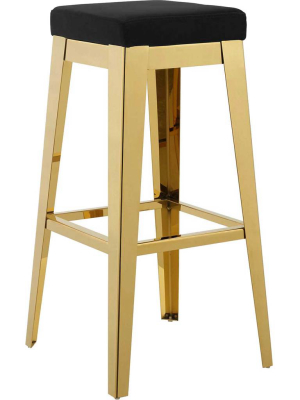 Anais Velvet Bar Stool Gold/black