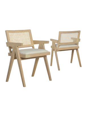 Jeanneret Armchair With Seat Pad [set Of 2]