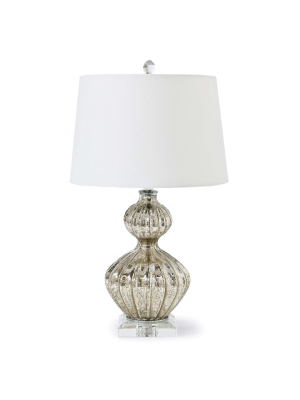 Ripple Table Lamp In Antique Mercury