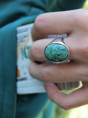 Green Turquoise Oval Ring