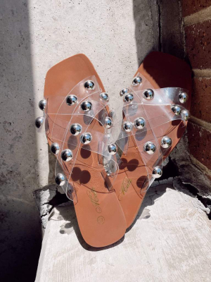 Clear Jordyn Studded Sandal