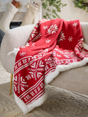 Wintry Sherpa Throw - Red - 50" X 60" - Safavieh.