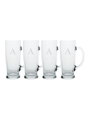 Cathy's Concepts 18oz 4pk Monogram Craft Beer Mugs