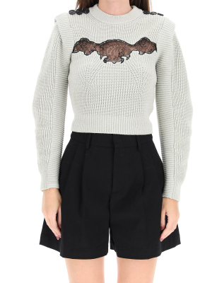 Self-portrait Lace Insert Knit Jumper