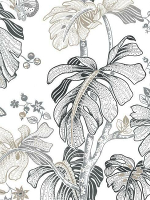 Boho Palm Peel & Stick Wallpaper In Neutral By Roommates For York Wallcoverings