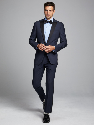 Sutton Peak Lapel Tuxedo In Italian Navy Wool