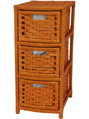 Oriental Furniture 25" Natural Fiber Occasional Chest Of Drawers