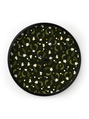 Iveta Abolina English Mistletoe Wall Clock - Deny Designs