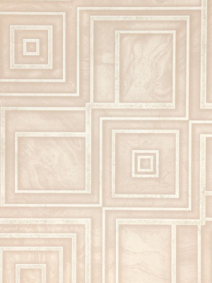 Dimensional Geometric Wallpaper In Soft Pink From The Precious Elements Collection By Burke Decor