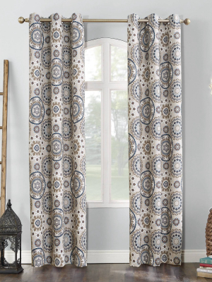 Nepal Global Print Blackout Grommet Curtain Panel - Sun Zero