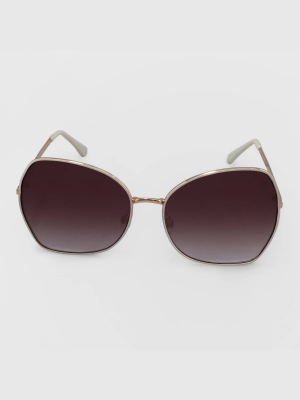 Women's Oversized Metal Butterfly Sunglasses - A New Day™ Gold