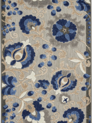 Aloha Indoor-outdoor Rug In Natural & Blue