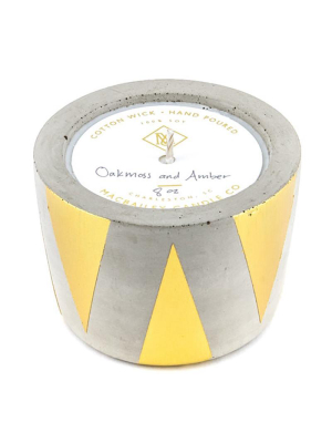 Macbailey Candle Co. Gold Triangle Concrete Candle - Oakmoss & Amber