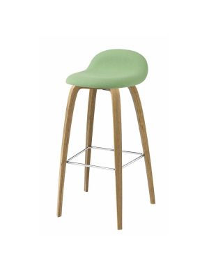 Gubi 3d Bar Stool - Wood Base - Fully Upholstered